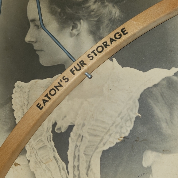 Vintage Collectible Eaton's Fur Storage Wooden Store Clothing Hanger - Picture 2 of 3